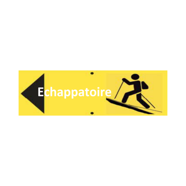 Panneau directionnel Dibon Ski de Randonnée horizontal échappatoire gauche 35x50 REC-DIB246
